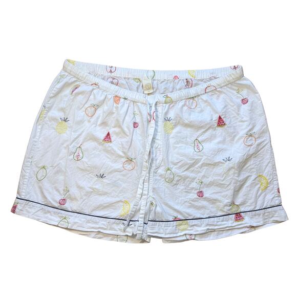 Printfresh Other - Print Fresh Shorts Fruit Embroidery Pajama Lounge Pull On Size 1X Organic Cotton